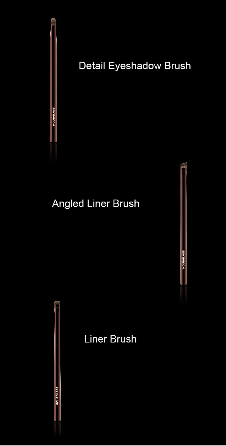 10pcs/set Hourglass Makeup brushes Powder Eyeshadow Domed Crease Make up brush Stippling Angled Shadow Brow with cosmeetic bag