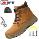 Rotating Button New Safety Shoes Men Anti-smash Anti-puncture Work Shoes Fashion Men Sport Shoes Security Protective Boots Men
