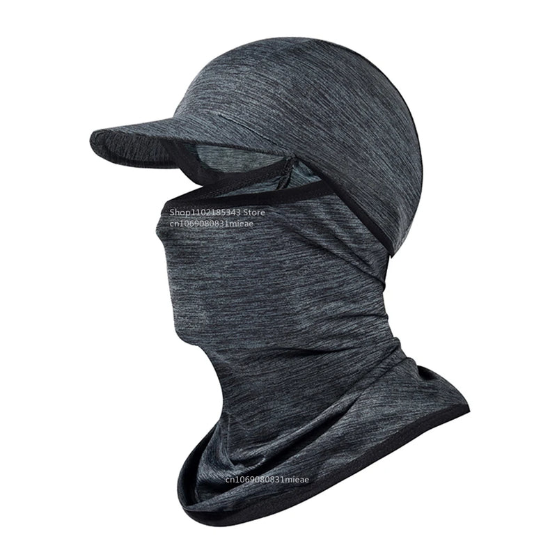 Gorro con capucha y protector solar para la cara, protección UV, de seda fría, para hombres y mujeres, ciclismo, escalada, correr, protector solar, capota de montar