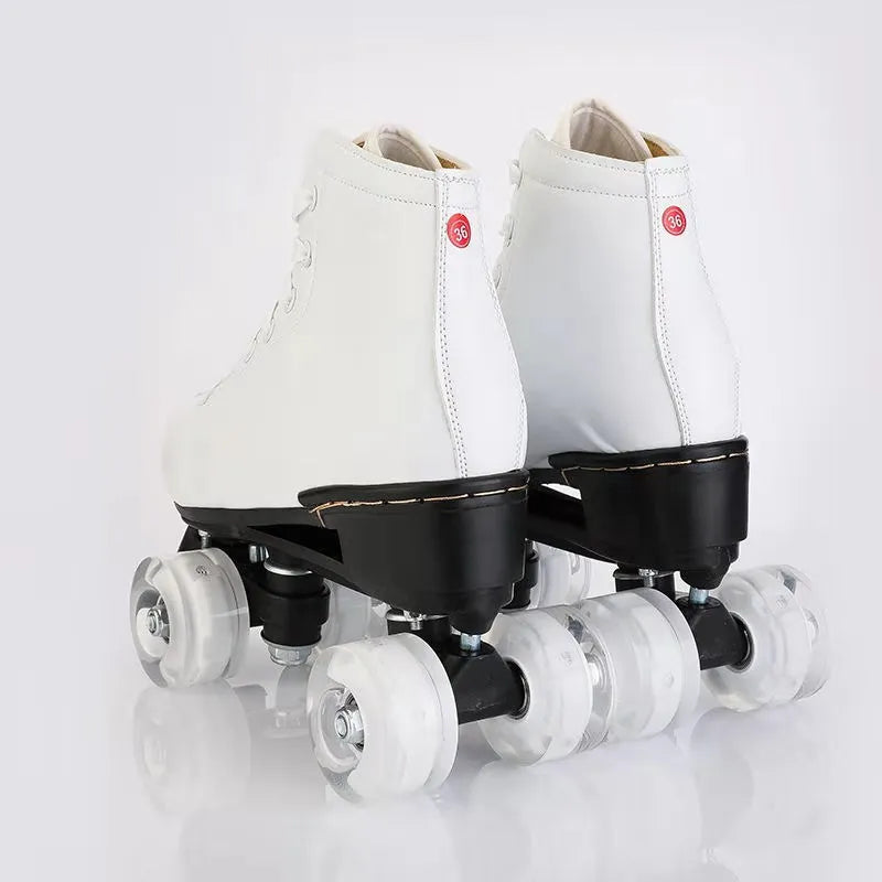 Adult Double-Row Roller Skates, Men's and Women's Flashing Four-Wheel Skates, Fancy Rink Professional Adult Skates