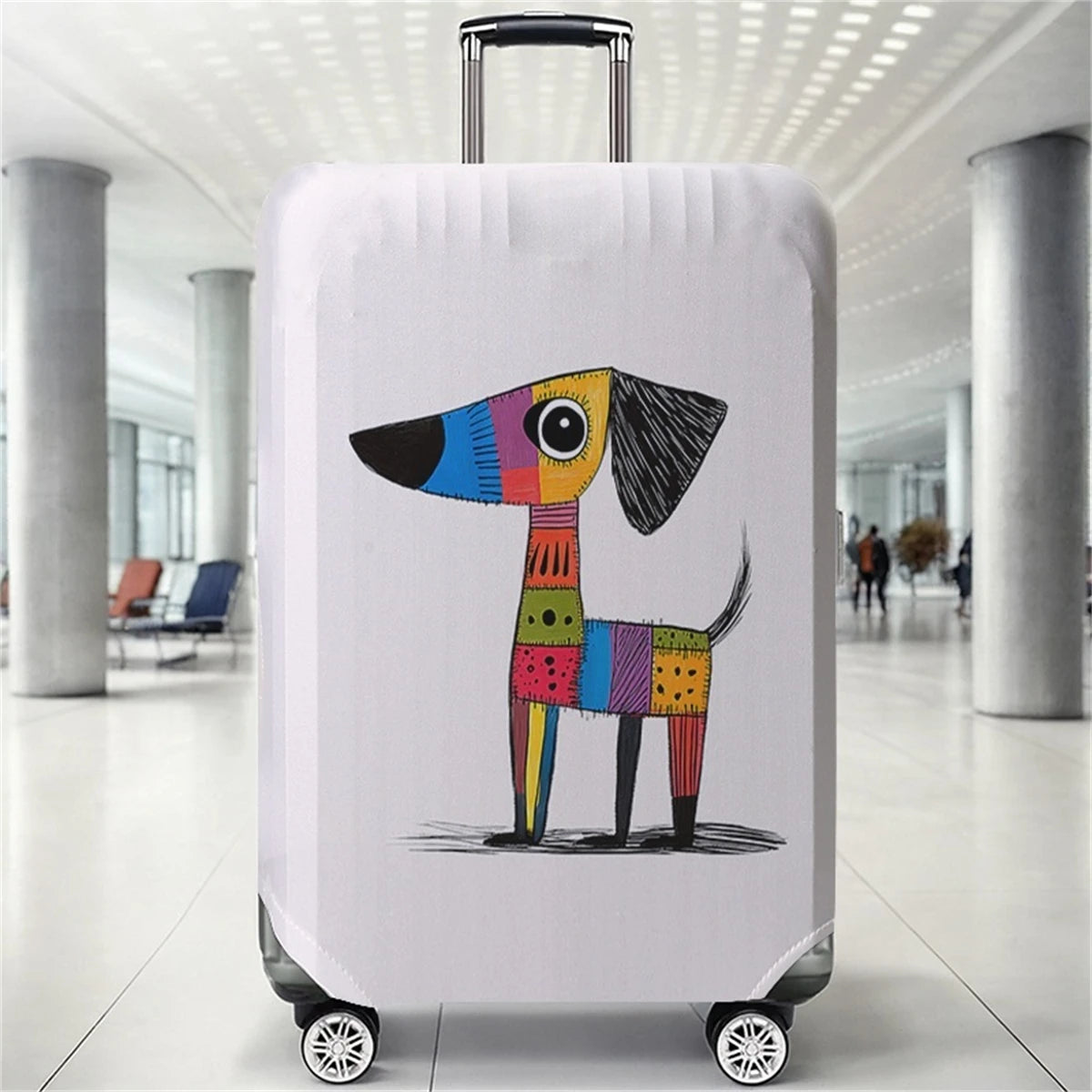 Dog pattern luggage protection cover, suitable for 18-32 inch luggage covers, luggage handle gloves, travel accessories