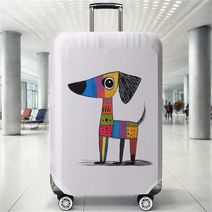 Dog pattern luggage protection cover, suitable for 18-32 inch luggage covers, luggage handle gloves, travel accessories