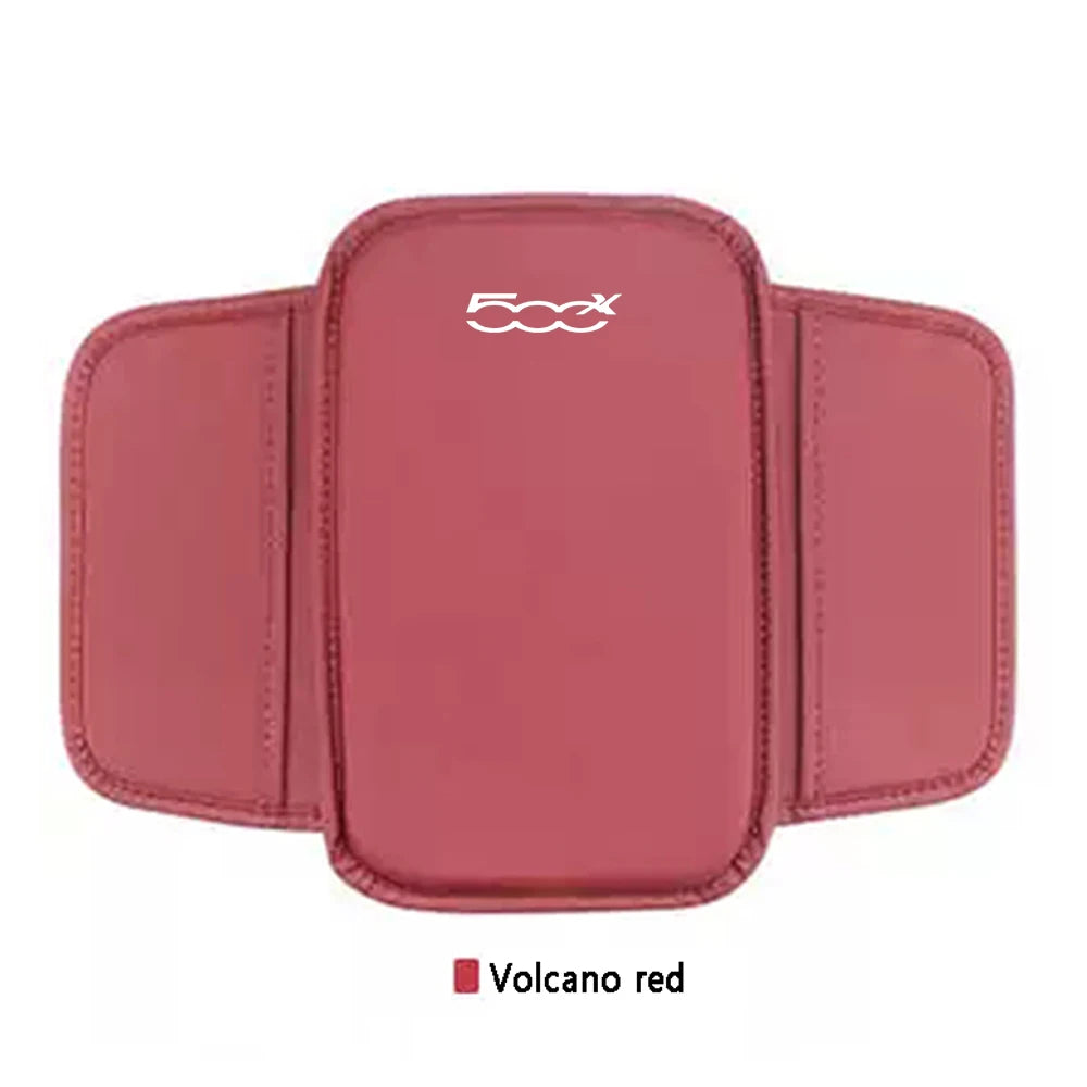 For Fiat 500 500C 500S 500X Abarth Car Accessories Center Console Arm Rest Protector Leather Car Armrest Box Pad Storage Pocket