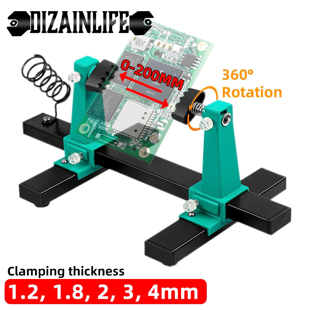 Accesorio de desmontaje y reparación de soporte de soldadura de placa de circuito de especificaciones múltiples, herramienta de reparación de soporte de mantenimiento de placa base de 360°