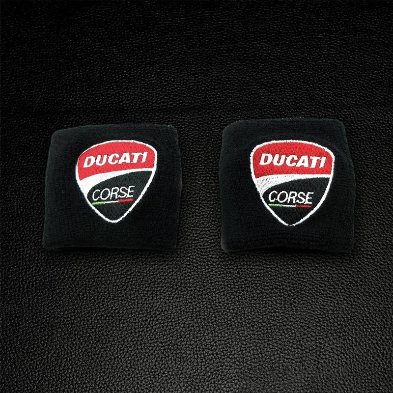 Motorcycle Embroidery Front Fluid Oil Brake Reservoir Sock Cover for Ducati Monster Panigale Diavel Superleggera V4 V2 Scrambler