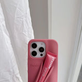 Rhode Case For iPhone 12 13 14 15 16 Pro Max Plus 17 Air Portable Lip Gloss Holder Lipstick Silicone Soft Bumper Cover Lip Glaze