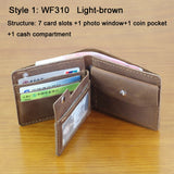 Luxury Handmade 100% Genuine Leather Men Wallet Purse Short Money Clip with Coin Pocket Male Money Bag Multi-Card Wallet Vintage