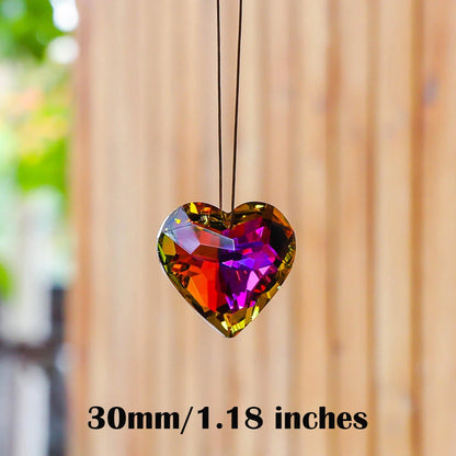 45mm Hanging Heart Suncatcher Prism Pendant Crafts for Home Office Garden Decoration Rainbow Maker Window Pendant 2025 Xmas Gift