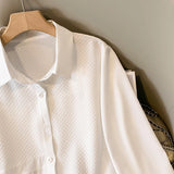 Plus Size Shirt Women Spring Summer 2025 New Arrival Korean Fashion Design Black Or White Shirts And Blouses Female Tops Women