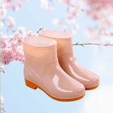 Botas de lluvia de manga corta para mujer, antideslizantes, con forro de algodón y forro polar, para adultos y trabajo de cocina. 