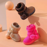 Kid Girls Snow Boots Winter Plush Boy Girl Cotton Shoe Warm Zipper Short Ankle Boot High Top Child Padded Boot Kid Shoe