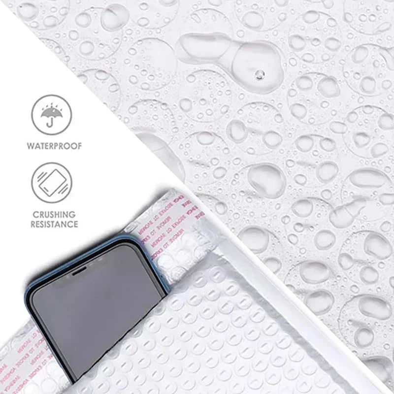 Espuma Branca Acolchoada Envelopes de Envio com Bolha, Auto Seal Mailers, Mailing Bag, Pacotes Bag, 500 Pcs