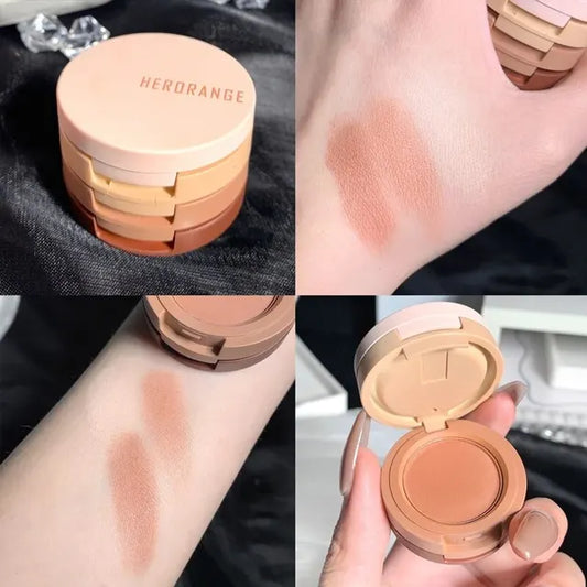 Paleta de sombras de ojos con purpurina color carne, 3 Warna, Kosmetik Pelbagai Fungsi Pembayang Mata Sandwich Tricolor nacarado Macaron Eyesha 