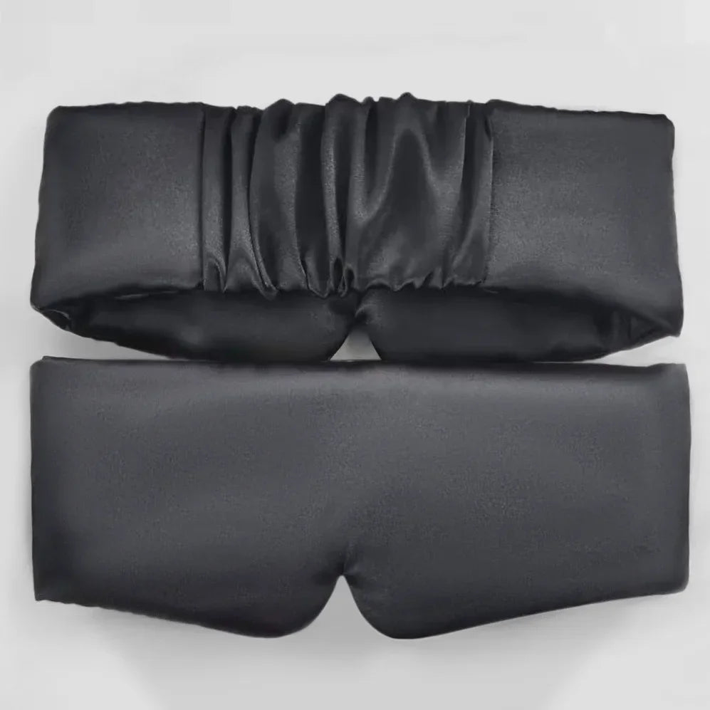 Máscara de dormir de satén de seda, cómoda máscara para dormir, visera para los ojos, parche para los ojos agrandados, para mujeres y hombres, para la salud del sueño.