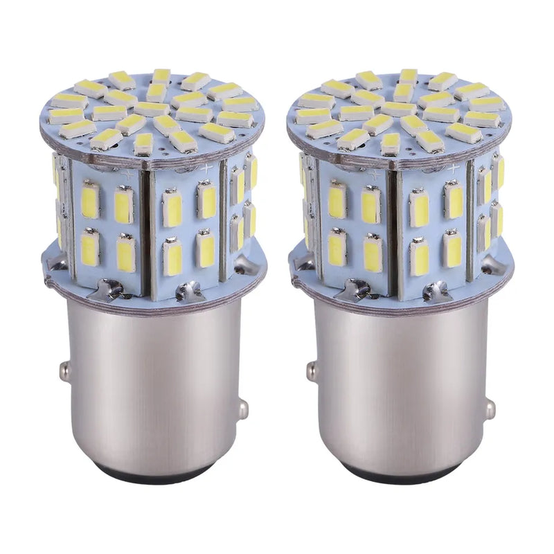 Bombilla LED para luz de freno trasera, BA15D, 12 V, 1157, 50 SMD, 6000 K, blanco, 2 unidades