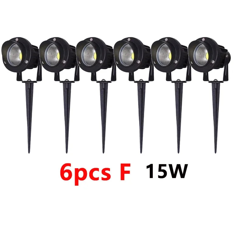 Iluminação led para jardim, 3w, 5w, 10w, 15w, área externa, lâmpada para gramado, à prova d'água, terraço, decoração de jardim, caminho, holofotes, ac220v, 110v, dc12v