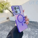 Luxury Glitter Laser Gradient Colorful Magnetic for Magsafe Case for Xiaomi 14T Pro Wireless Charge Shockproof Cover
