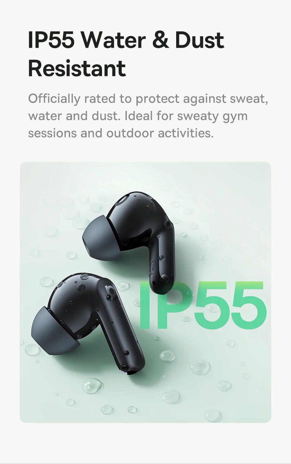 Fones de Ouvido True Wireless Baseus Bass EP10 NC – Cancelamento de Ruído ANC de -43dB, Bluetooth 6.0, Intra-auriculares, 4 Microfones com ENC