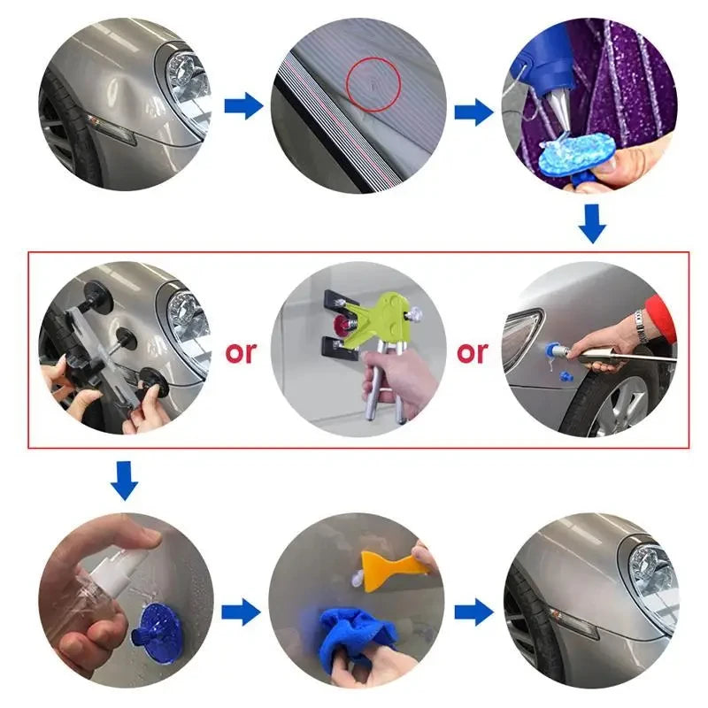 Super PDR Car Body Dent Repair Film Car Maintenance Auxiliary Tool For Repairing Car Body Dents Paintless Dent Repair Gasket Set