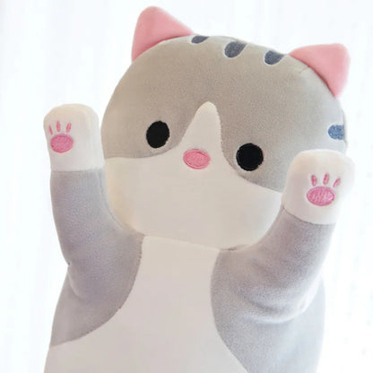 Peluche de gato largo, suave y divertido, de 50/70/90/110/130 cm, ideal para la oficina, la siesta, la cama, el sueño y la decoración del hogar, ideal como regalo para niñas y niños.