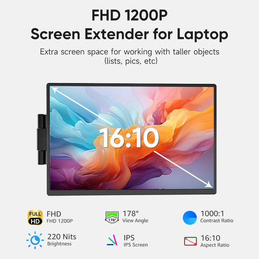 Dopesplay 14.1inch Portable Monitors 1200P FHD IPS Laptop Screen Extender Type-C HDMI For Laptops Switch Game Mac Up 14 to 17.3“