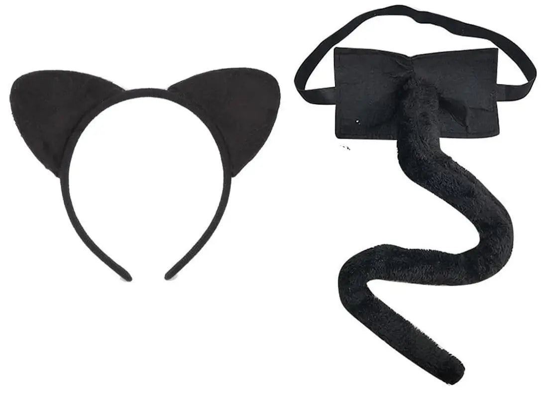 Animal Cat Tiger Cosplay Costume for Boys Girls Headband Clothes Shoes Tail Tutu Skirt Gloves Set for Kids School Performance