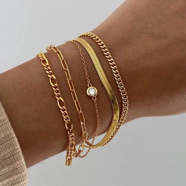 Pulseira Interlocking Corações para Mulheres, Cor Prata, Pulseira Retro, Joalheria Fina, Presente Festa de Casamento, Moda, Novo, 5 peças por conjunto