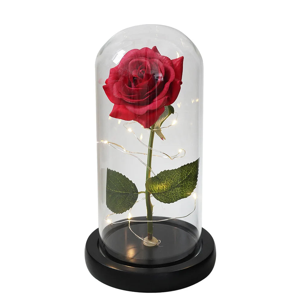 Envío directo de flores artificiales Galaxy Rose, La Bella y la Bestia, decoración de boda, regalo creativo para el Día de San Valentín, regalo para la madre.