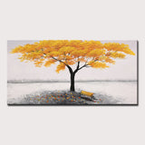 Arthyx,Large Handpainted Palette Knife Tree Oil Painting on Canvas,Modern Abstract Landscape Art Poster,Wall Pictures,Home Decor