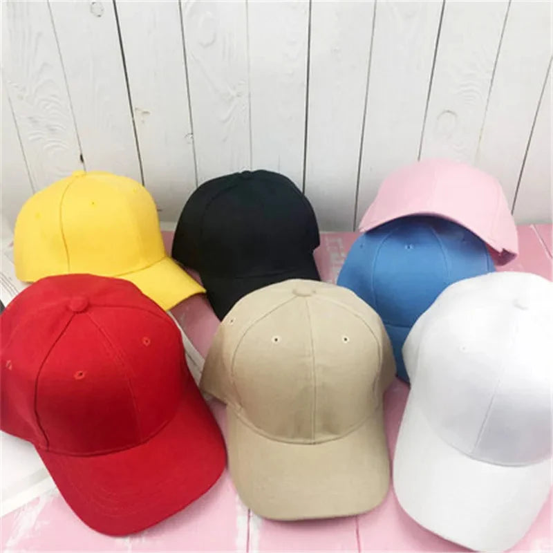 Solid Color Baseball Caps for Women Men Summer Sun Hats Adjustable Snapback Hats Unisex Street Hip Hop Hat Sun Visor Caps