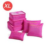 Organizador de viaje de gran tamaño, portátil, para ropa, zapatos, maquillaje, bolsa de almacenamiento de equipaje, 6 unidades 