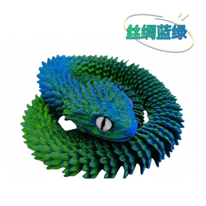 Figuras de serpiente con articulaciones giratorias impresas en 3D, adornos artesanales para el hogar, la oficina, el escritorio, el jardín, el paisaje, etc.