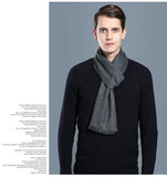 Designer Brand Plaid Men's Cashmere Scarf Winter Warm Scarves Shawls Casual Business Long Wraps Pashmina Christmas Gift for Man