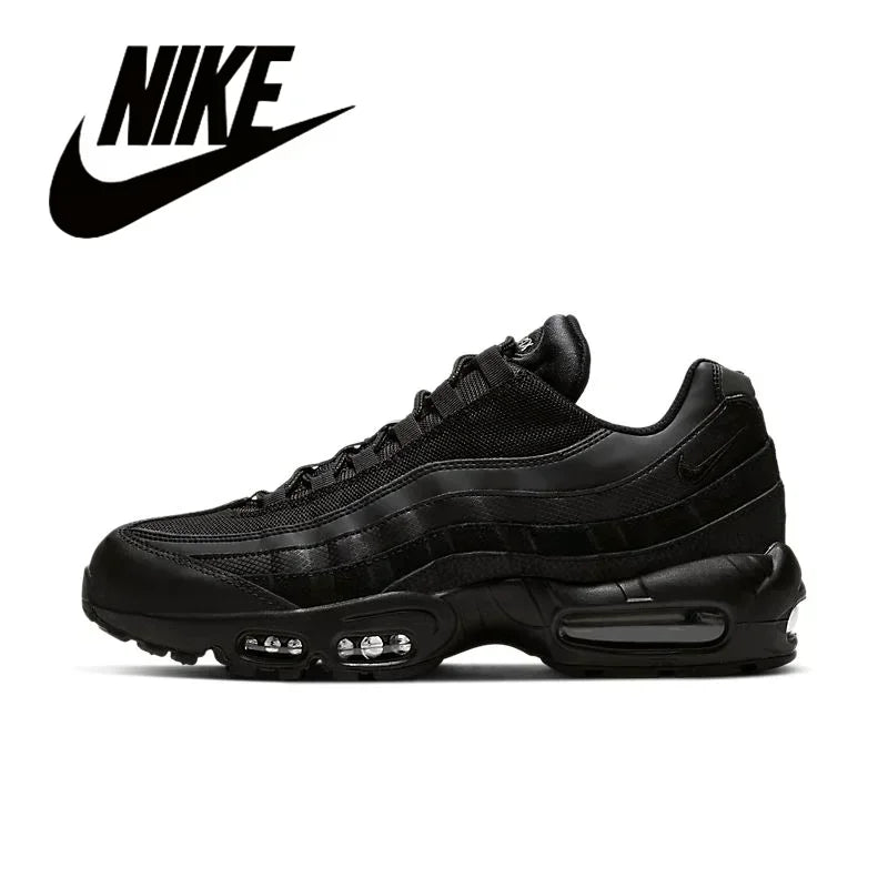 Nike Air Max 95 Unisex Trendy Retro Anti slip Wear-resistant Comfort Fabric Running Shoes GS/Black Warrior