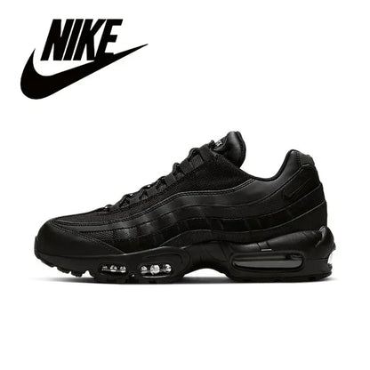 Nike Air Max 95 Unisex Trendy Retro Anti slip Wear-resistant Comfort Fabric Running Shoes GS/Black Warrior