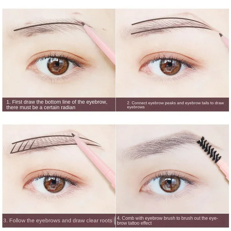 1Pc Ultra Fine Double-Ended Eyebrow Pencil Waterproof Sweat-proof Long Lasting Professional Eye Makeup for Women Wholesale 1.5mm