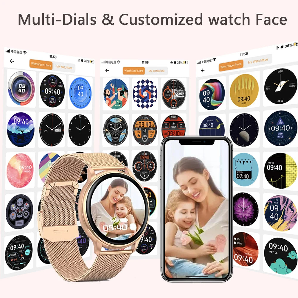 MEVADEN 1.32 inch Female Fashion Smart Watch Bluetooth Call Women Sport Fitness Tracker Health Monitor Smartwatch for Ladies Y22