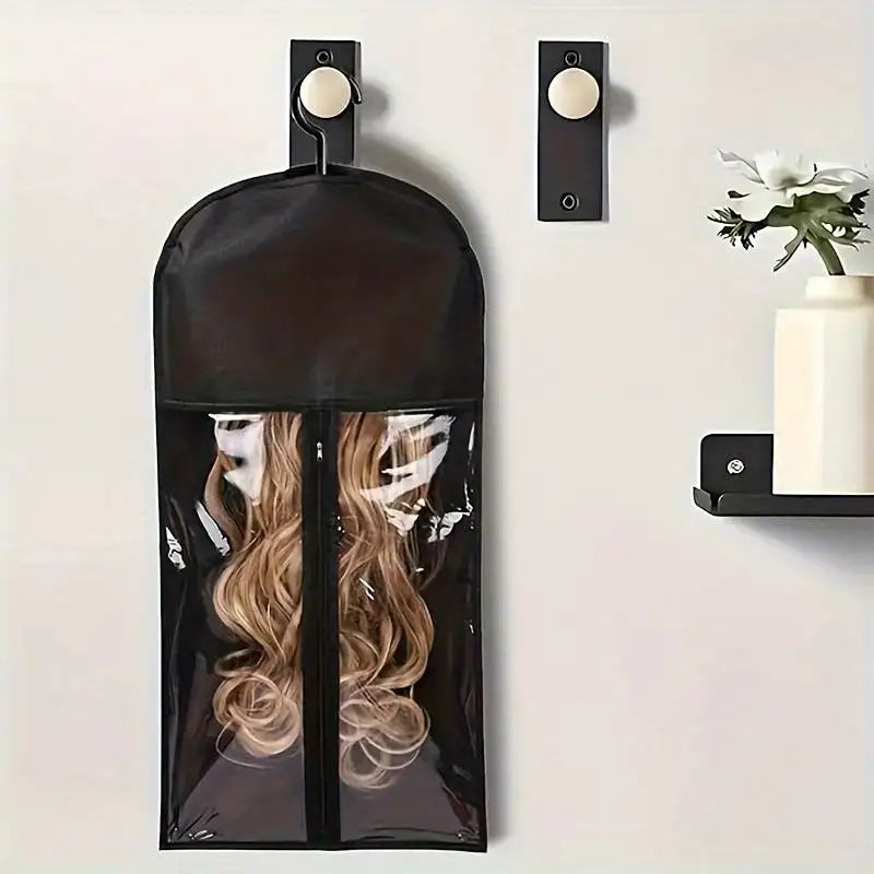 Saco do armazenamento com gancho para extensões do cabelo, suporte da peruca, perfeito para o curso, 1PC