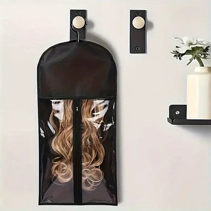 Saco do armazenamento com gancho para extensões do cabelo, suporte da peruca, perfeito para o curso, 1PC