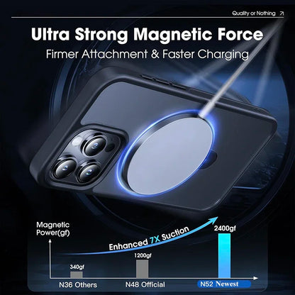 Matte Magnetic Mobile Phone Case with Ring Stand for iPhone 16 15 14 Pro Max Case Plus 13 11 12 Mobile Cases Translucent Cover