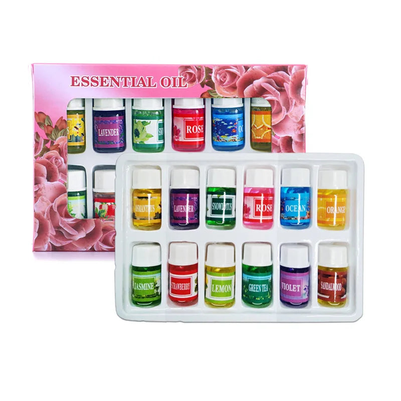 Óleo essencial de aromaterapia vegetal natural, ar condicionado, perfume, difusor de aroma, fragrância, umidificador, 3ml, 12pcs