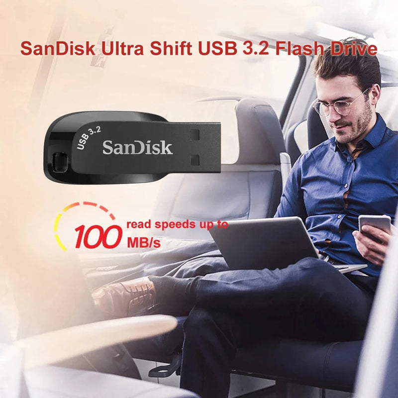 SanDisk USB 3.2 USB Flash Drive 64GB Pen Drive Memory Stick CZ410 Black U Disk Mini Pendrive