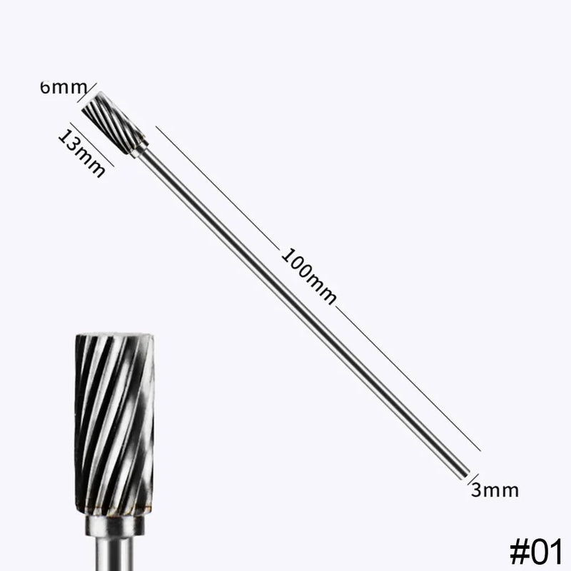 Extra Long 100mm Rotary Rasp File Carving Grinder Abrasive Tools Carbide Burr Alloy Bits Milling Cutter Drill For Metal Wook