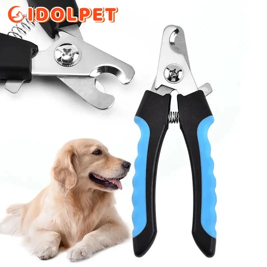 Cortaúñas profesional para mascotas con protector de seguridad, tijeras de acero inoxidable para gatos y perros, para el cuidado de las garras, suministros de aseo, tamaño adecuado.
