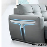 MINGDIBAO Electric Convertible Sofa Bed Italian Genuine Leather Sleeper Couch Multifunction Folding Sofas Beds for Cinema Room