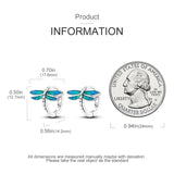 Real 925 Sterling Silver Colorful Dragonfly Butterfly Animal Earrings For Women Exquisite Birthday Anniversary Jewelry Gifts