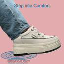 Fujin 9cm Cow Suede Genuine Leather Women Vulcanized Shoes Platform Wedge Skate Boarding High Brand Heels Casual Summer Shoes