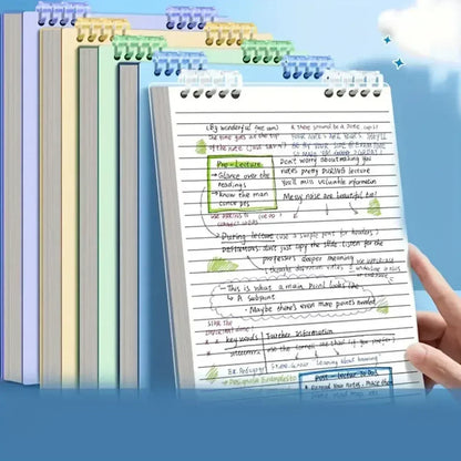 Cuaderno A5 de 60 hojas gruesas con encuadernación en espiral, hojas sueltas con líneas, para estudiantes, escuela, oficina, papelería.