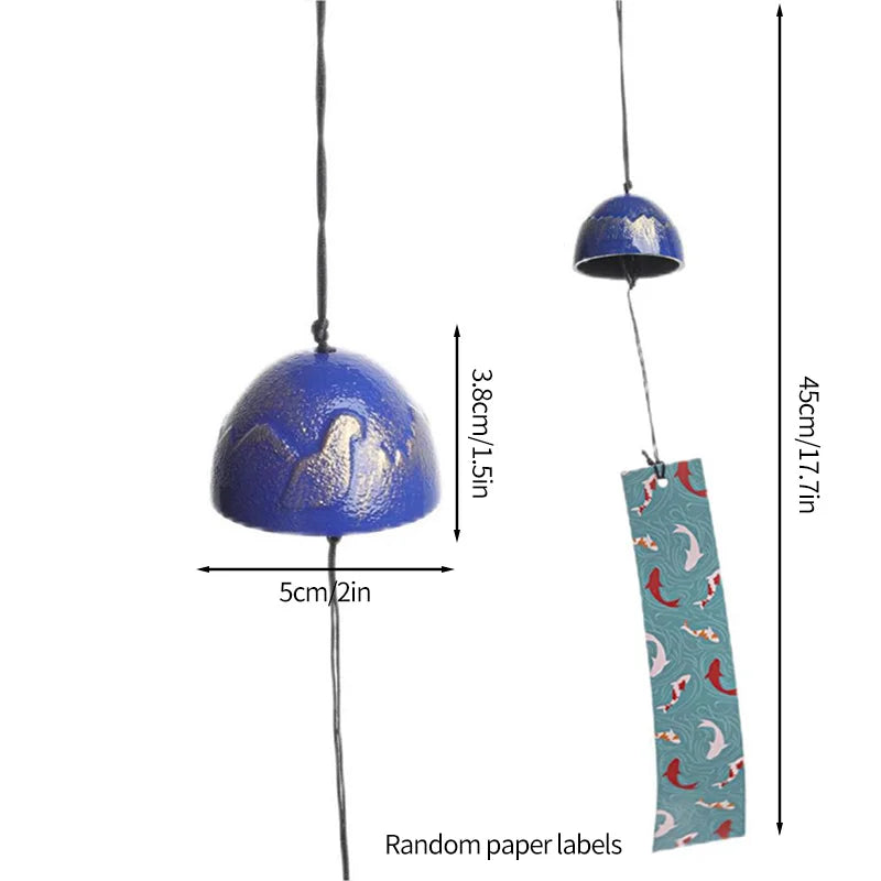 Japanese Wind Chimes Cast Iron Feng Shui Wind Bells Good Luck Hanging Pendant Indoor Outdoor Temple Home Garden Decoration