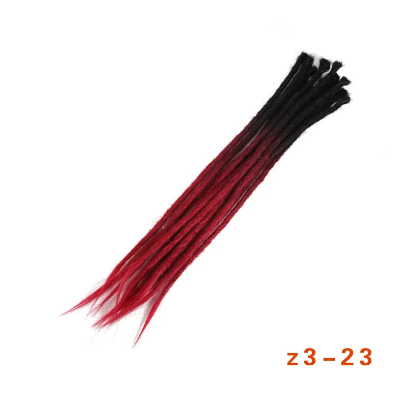 20 Polegada sintético 100% artesanal dreadlock extensões de cabelo fino crochê trançado cabelo backcombed dreads reggae estilo cabelo hippie